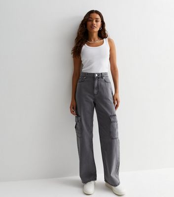 Cargo Pants Women Oversized Boyfriend Gray Low Waist Loose Baggy Jeans -  Etsy